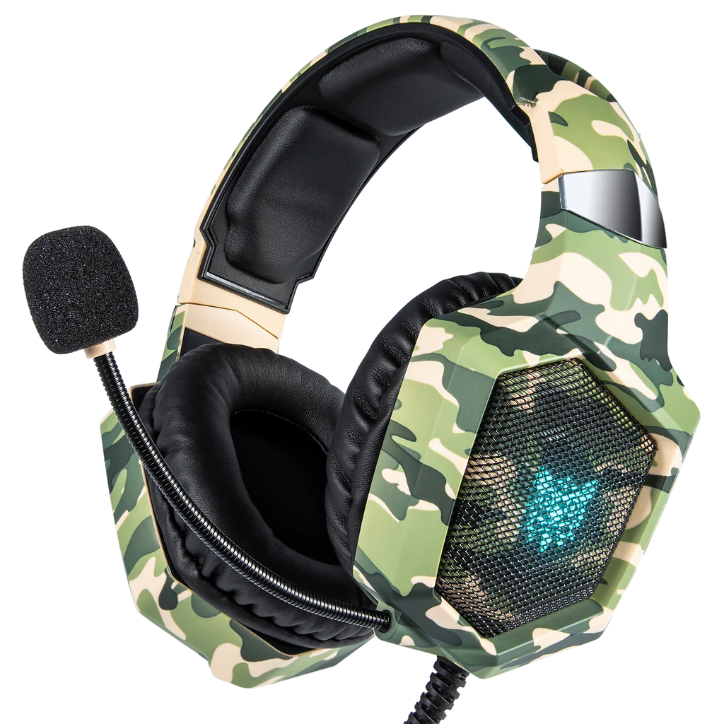 ONIKUMA K8 Yeşil Kablolu Stereo Gaming Kulaklık Mikrofonlu & LED Işıklar – Rahat, Dayanıklı, Plug and Play Gaming Kulaklık